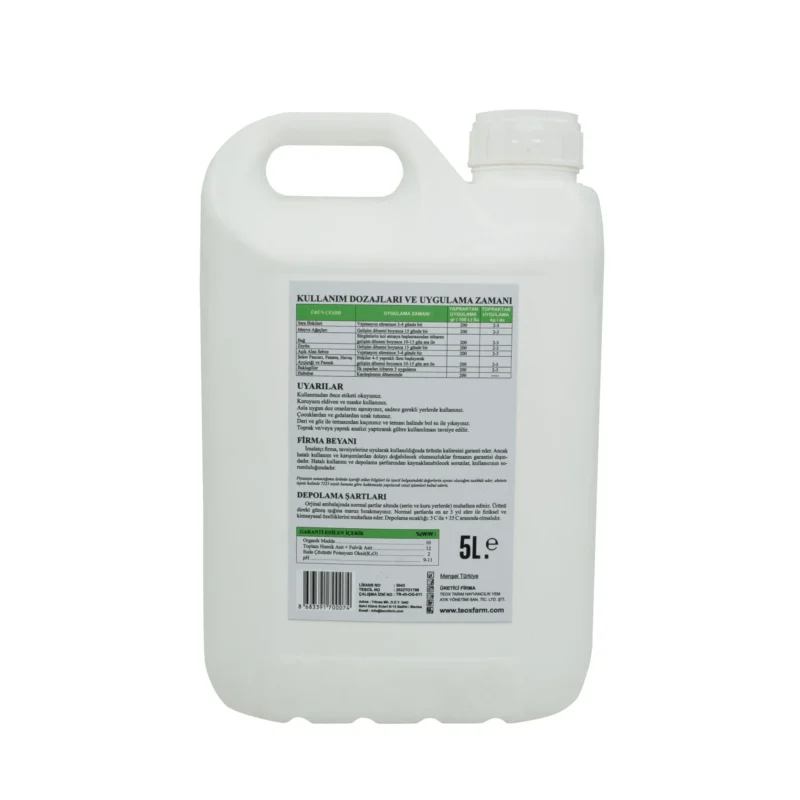 prohumix organik sivi humik asit 5 litre arka yuz